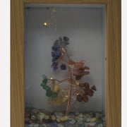 Multicolour Quartz Crystal Tree (Wooden Frame): Harmony & Balance Art